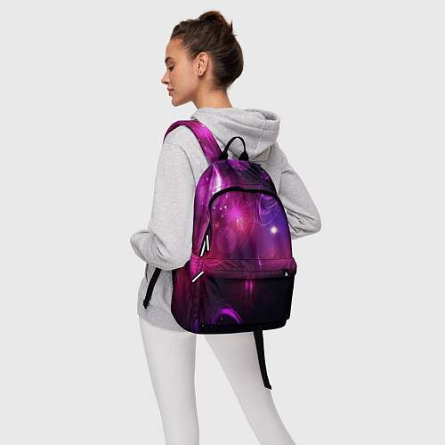 Рюкзак Фиолетовые неоновые блики / 3D-принт – фото 6