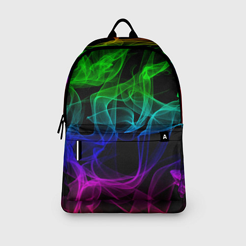 Рюкзак Разноцветный неоновый дым / 3D-принт – фото 3