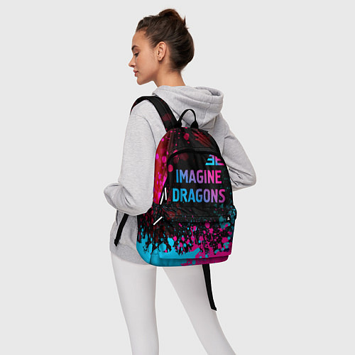 Рюкзак Imagine Dragons - neon gradient: символ сверху / 3D-принт – фото 6