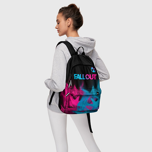 Рюкзак Fallout - neon gradient: символ сверху / 3D-принт – фото 6