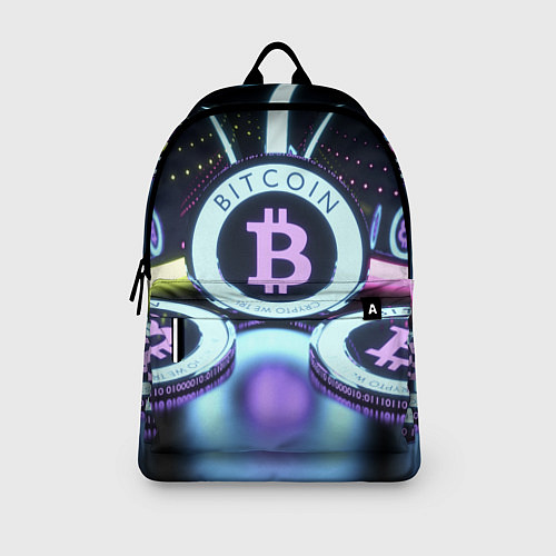 Рюкзак Неоновый светящийся биткоин / 3D-принт – фото 3