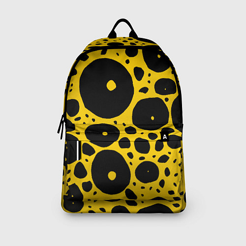 Рюкзак Черные пятна на желтом фоне / 3D-принт – фото 3