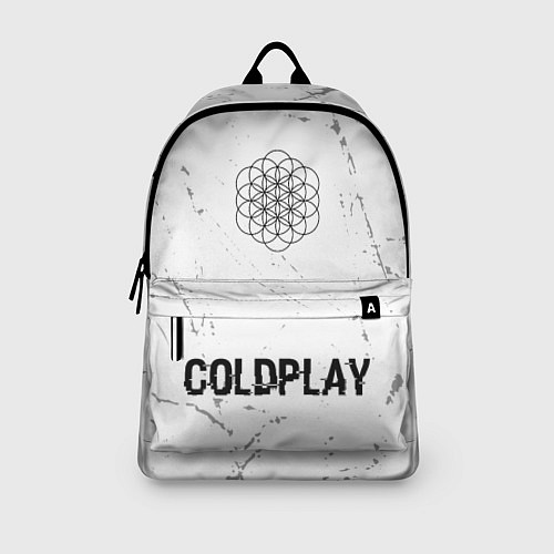 Рюкзак Coldplay glitch на светлом фоне: символ, надпись / 3D-принт – фото 3