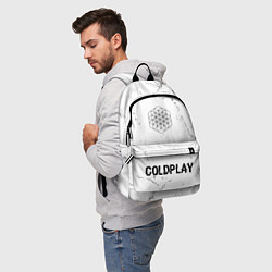 Рюкзак Coldplay glitch на светлом фоне: символ, надпись, цвет: 3D-принт — фото 2