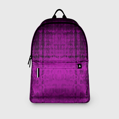 Рюкзак Абстрактный мозаичный черно - пурпурный узор / 3D-принт – фото 3