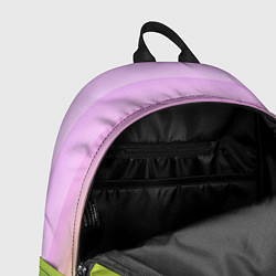 Рюкзак Яркий желтый зеленый розовый полосатый узор, цвет: 3D-принт — фото 2