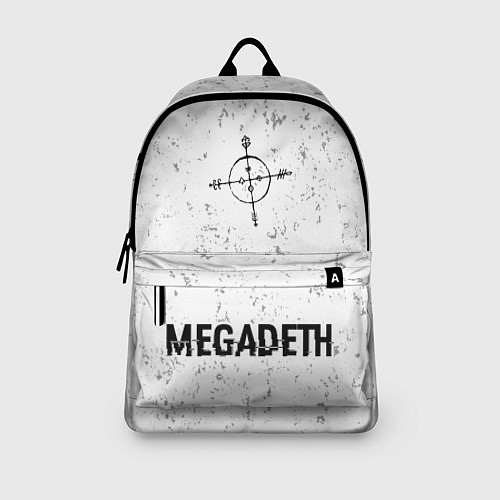 Рюкзак Megadeth glitch на светлом фоне: символ, надпись / 3D-принт – фото 3