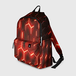 Рюкзак Светящиеся красным светом шестиугольники, цвет: 3D-принт