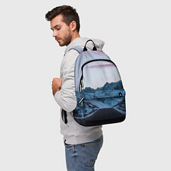 Рюкзак Белые зимние горы с дорогой, цвет: 3D-принт — фото 2
