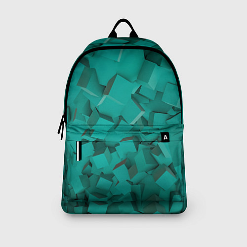 Рюкзак Абстрактные сине-зелёные кубы / 3D-принт – фото 3