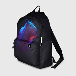 Рюкзак Неоновая капибара на чёрном фоне, цвет: 3D-принт