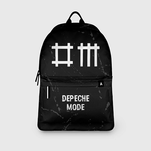 Рюкзак Depeche Mode glitch на темном фоне: символ, надпис / 3D-принт – фото 3