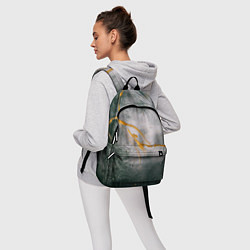 Рюкзак Абстрактный серый туман и золотая краска, цвет: 3D-принт — фото 2