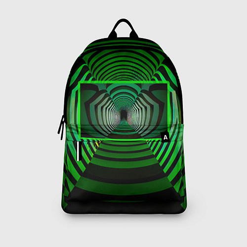 Рюкзак Зелёный туннель - оптическая иллюзия / 3D-принт – фото 3