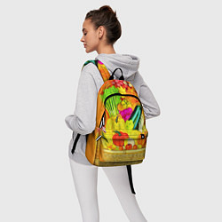 Рюкзак Плетеная корзина, полная фруктов и овощей, цвет: 3D-принт — фото 2