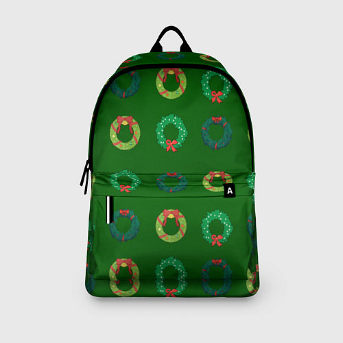 Рюкзак Зеленые рождественские венки омелы / 3D-принт – фото 3