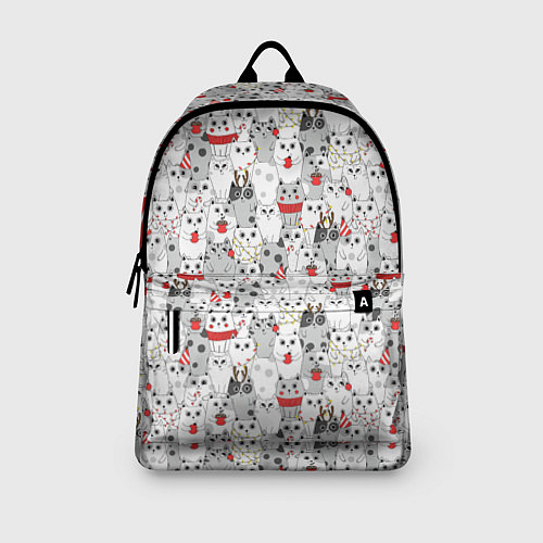 Рюкзак Новогодний паттерн с котиками / 3D-принт – фото 3