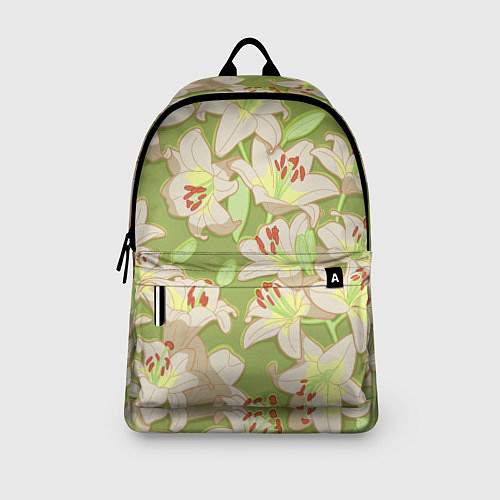 Рюкзак Нежные цветы - лилии: цветной паттерн / 3D-принт – фото 3