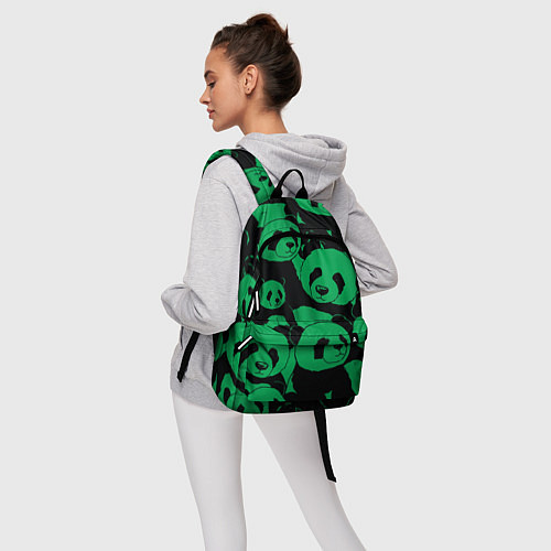 Рюкзак Panda green pattern / 3D-принт – фото 6