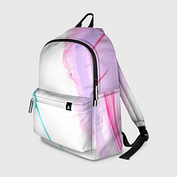 Рюкзак Розовые и зелёные краски и линии на белом фоне, цвет: 3D-принт
