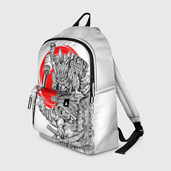 Рюкзак Самурай с мечом на белом фоне, цвет: 3D-принт
