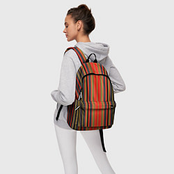 Рюкзак Вертикальные полосы в оранжево-коричневых тонах, цвет: 3D-принт — фото 2