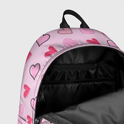 Рюкзак Валентинки на нежно-розовом фоне, цвет: 3D-принт — фото 2