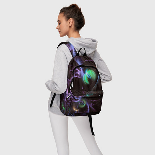 Рюкзак Магические фиолетовые волны и цветные космические / 3D-принт – фото 6