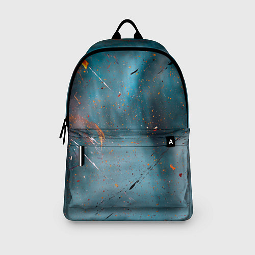 Рюкзак Абстрактный синий туман, силуэты и краски / 3D-принт – фото 3