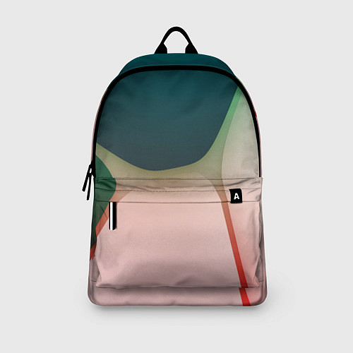 Рюкзак Абстрактные зелёные и розовые пластины / 3D-принт – фото 3