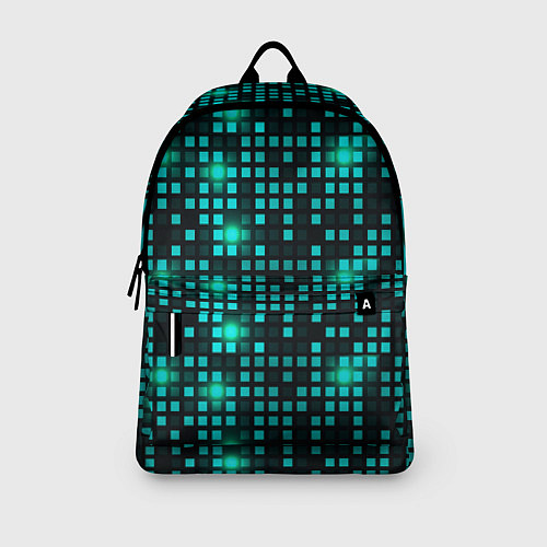 Рюкзак Светящиеся неоновые квадраты / 3D-принт – фото 3