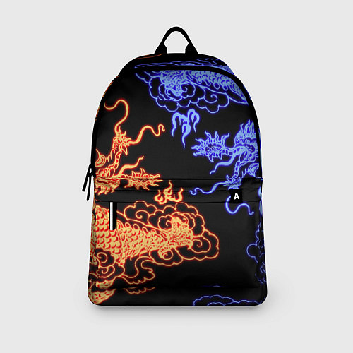Рюкзак Парящие неоновые драконы / 3D-принт – фото 3
