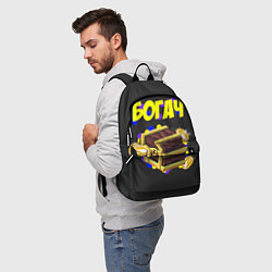 Рюкзак Богач с сундуком на черным фоне, цвет: 3D-принт — фото 2