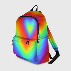 Рюкзак Сердце - радужный градиент, цвет: 3D-принт