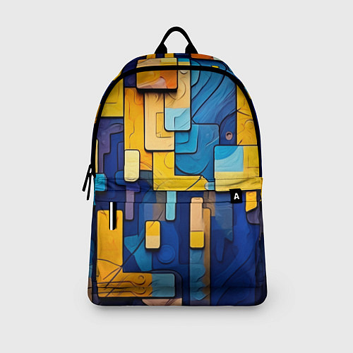 Рюкзак Синие и жёлтые фигуры / 3D-принт – фото 3