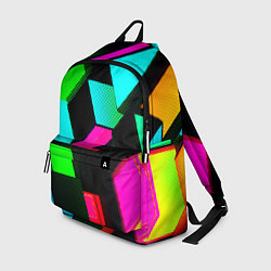 Рюкзак Неоновые светящиеся кубики, цвет: 3D-принт