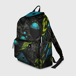 Рюкзак Зеленые абстрактные листья, цвет: 3D-принт