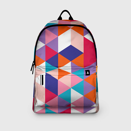 Рюкзак Ромбический разноцветный паттерн / 3D-принт – фото 3