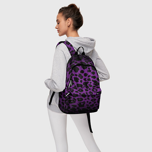 Рюкзак Фиолетовый леопард / 3D-принт – фото 6