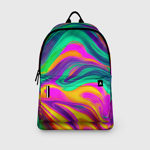 Рюкзак Градиентные цветные волны / 3D-принт – фото 3