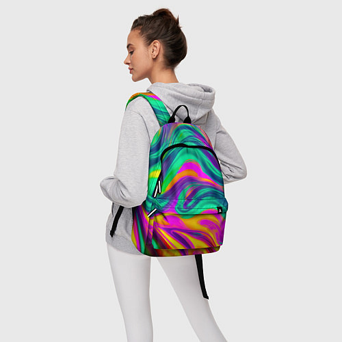 Рюкзак Градиентные цветные волны / 3D-принт – фото 6