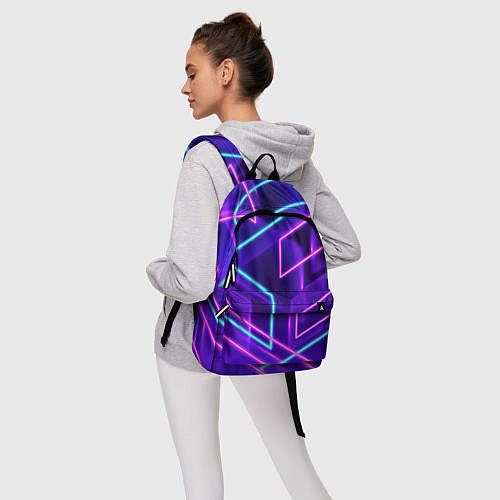 Рюкзак Светящиеся разноцветные полосы / 3D-принт – фото 6