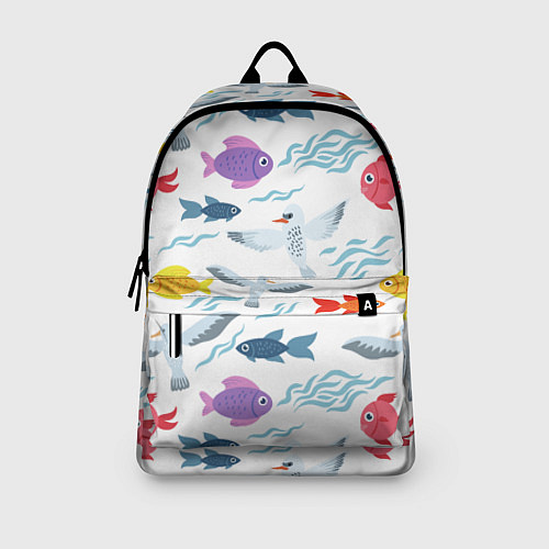 Рюкзак Рыбы и чайки / 3D-принт – фото 3
