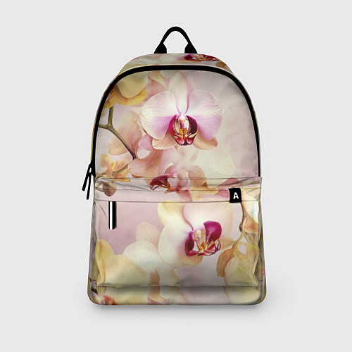 Рюкзак Желтые и нежно-розовые орхидеи - паттерн / 3D-принт – фото 3
