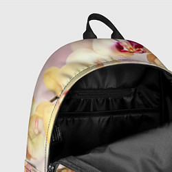 Рюкзак Желтые и нежно-розовые орхидеи - паттерн, цвет: 3D-принт — фото 2