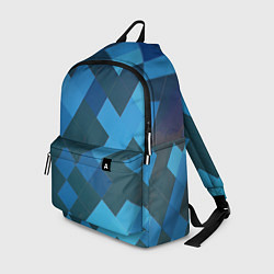 Рюкзак Синий прямоугольный паттерн, цвет: 3D-принт