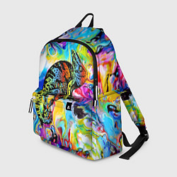 Рюкзак Маскировка хамелеона на фоне ярких красок, цвет: 3D-принт
