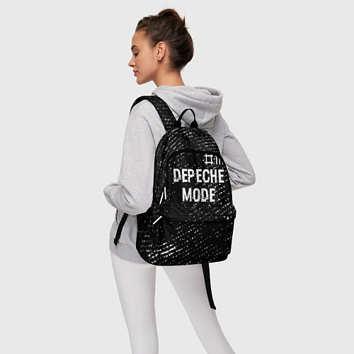 Рюкзак Depeche Mode glitch на темном фоне: символ сверху / 3D-принт – фото 6