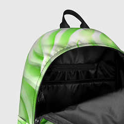 Рюкзак Белые и зеленый волны, цвет: 3D-принт — фото 2