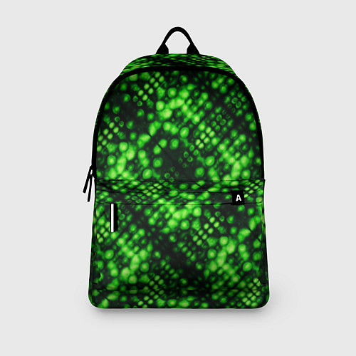 Рюкзак Зеленые точечные ромбы / 3D-принт – фото 3